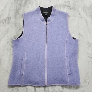 Vintage NTCO Nomadic Traders Vest Womens S Purple Wool Full Zip Sleeveless